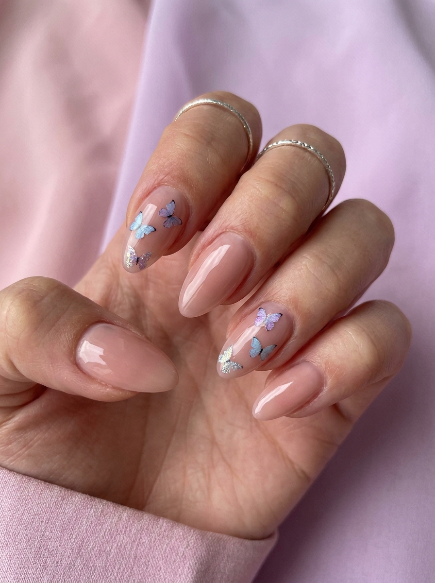 Butterfly Accent Nails als Y2K Nails Inspiration 2026